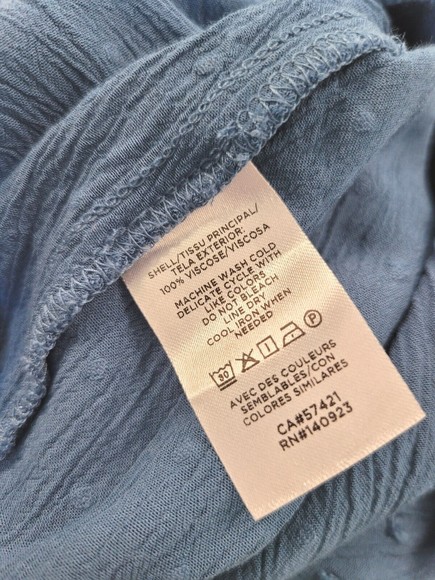 [139] LOFT Petite  Blue Button-Up  Blouse - Picture 7 of 8